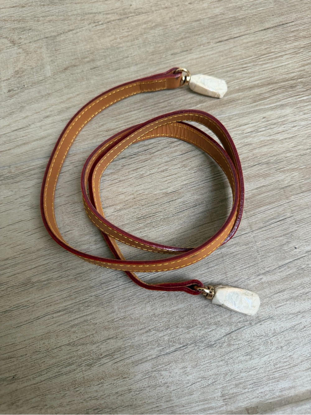 Double-Wrap Leather Strap  Tan